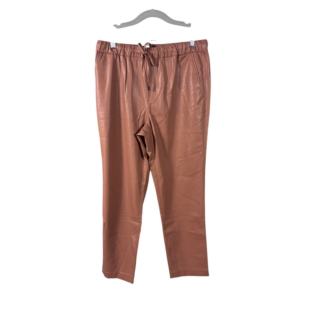 Wildfang Y2K Edgy Moto Empower Vegan Leather Pants Rose‎ Brown Womens Sz XL NWT